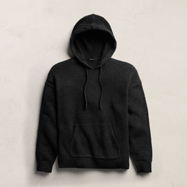 Stretch Cotton Hoodie in Black | James Perse Los Angeles