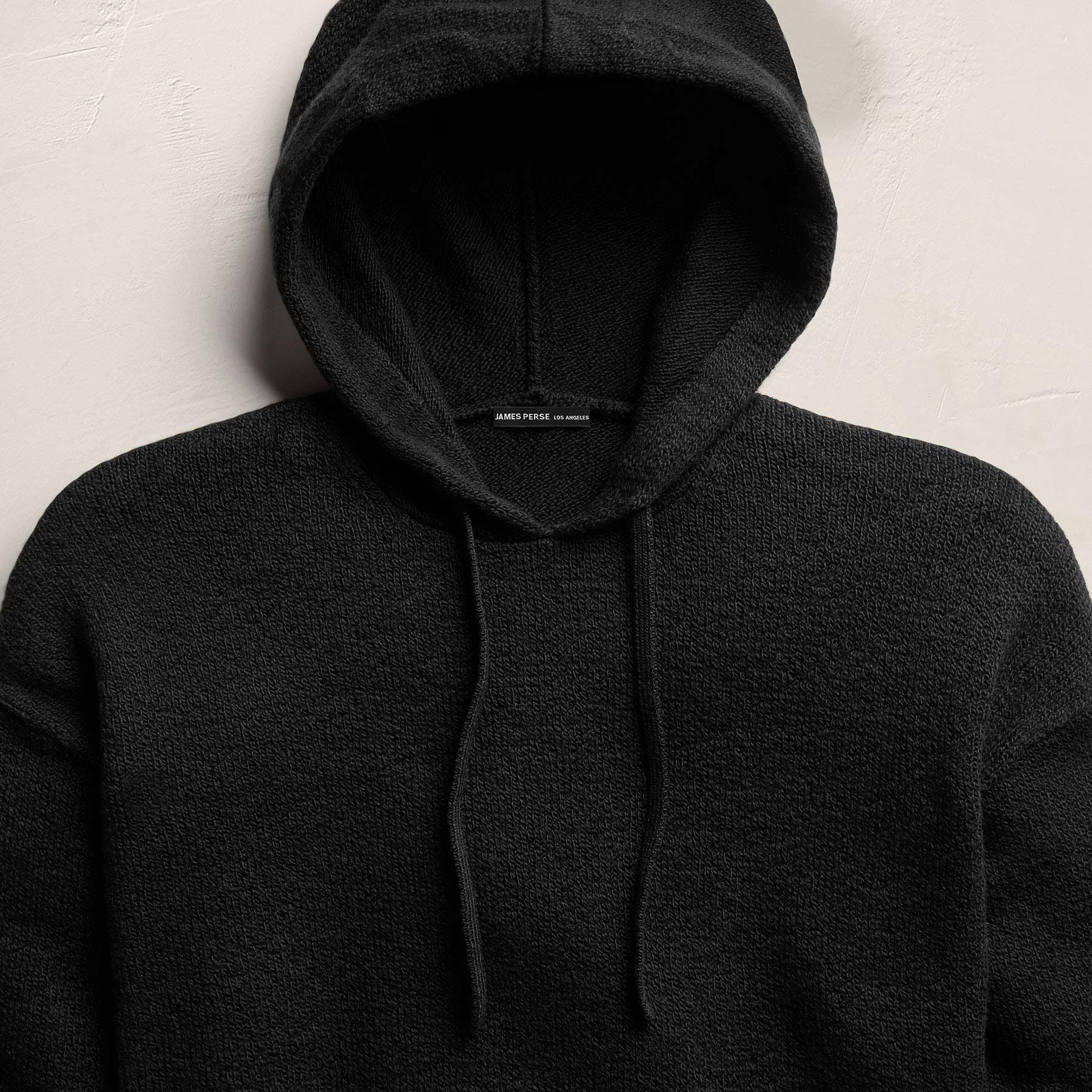 Stretch Cotton Hoodie in Black | James Perse Los Angeles
