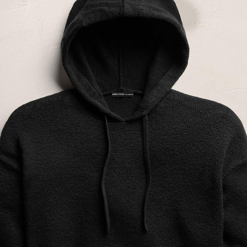 Stretch Cotton Hoodie in Black | James Perse Los Angeles