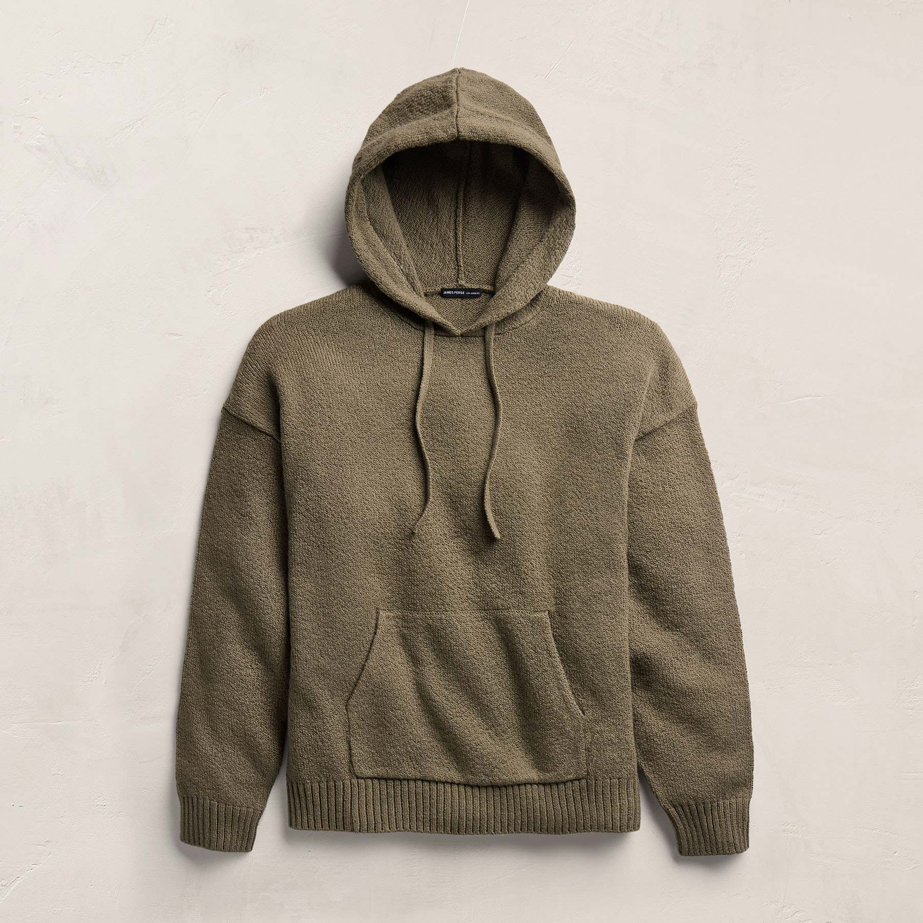 Stretch Cotton Hoodie in Light Olive | James Perse Los Angeles