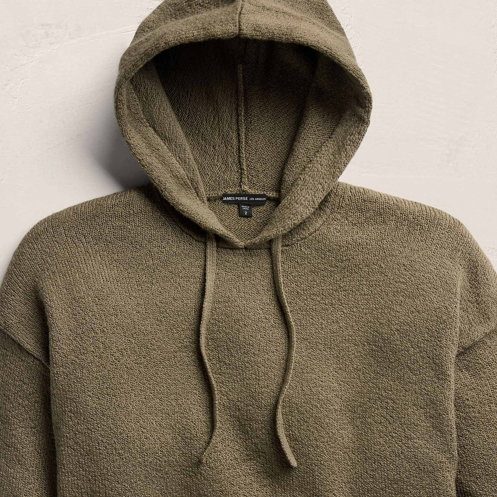 Stretch Cotton Hoodie in Light Olive | James Perse Los Angeles