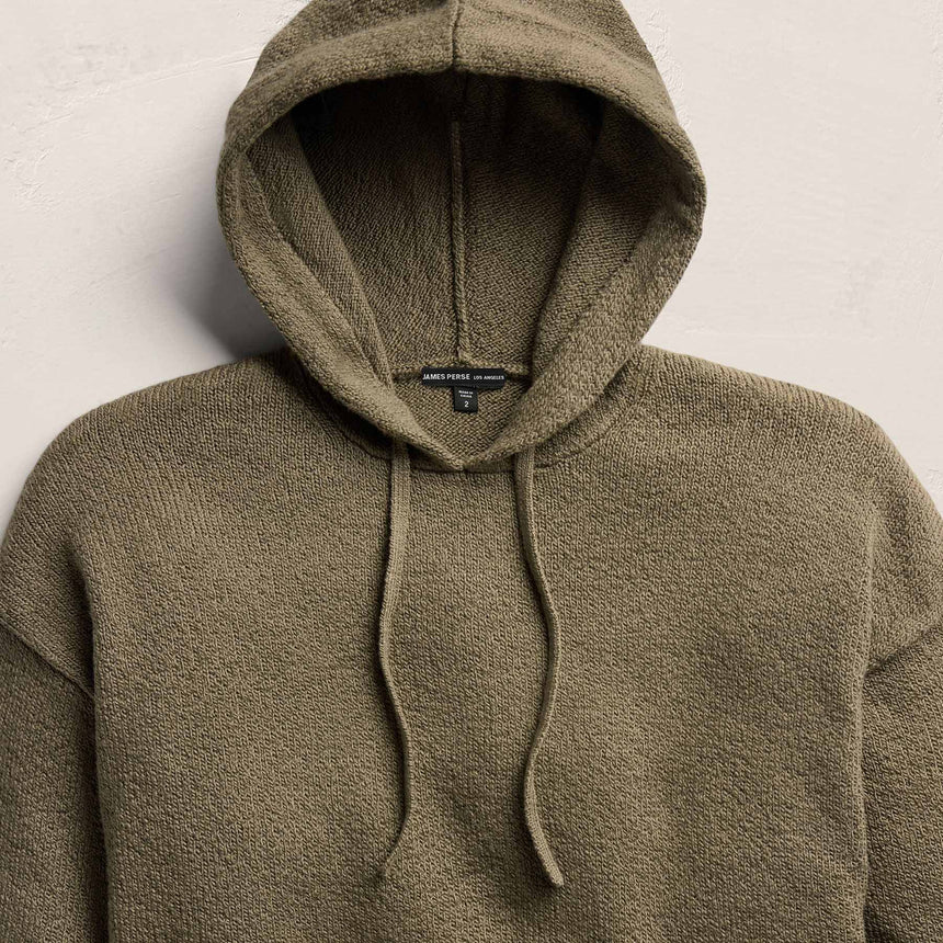 Stretch Cotton Hoodie in Light Olive | James Perse Los Angeles