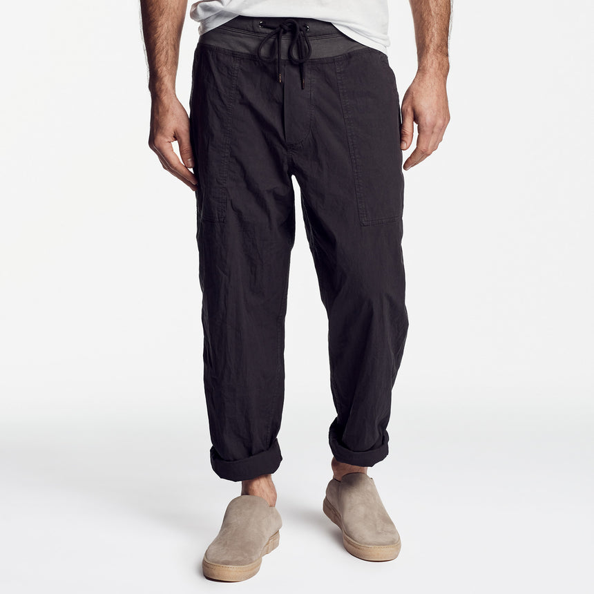 Mixed Media Poplin Pant in Carbon | James Perse Los Angeles