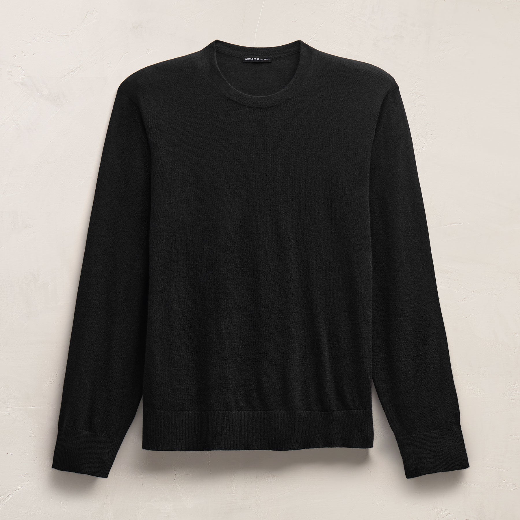Contrast Trim Cashmere Crew - Black/Anthracite | James Perse Los