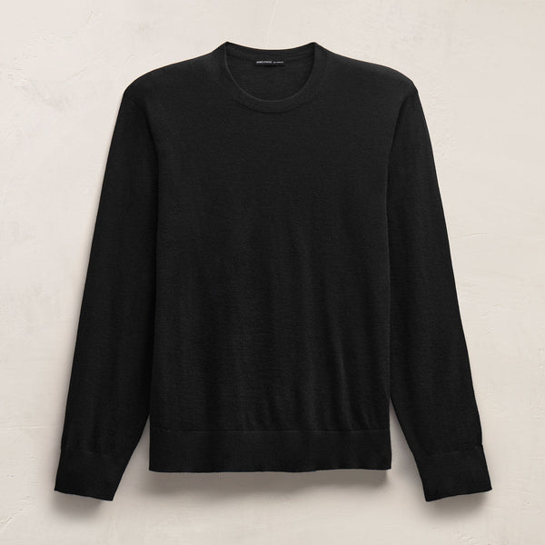 Lightweight Fine Gauge Cashmere Crew in Black | James Perse Los Angeles