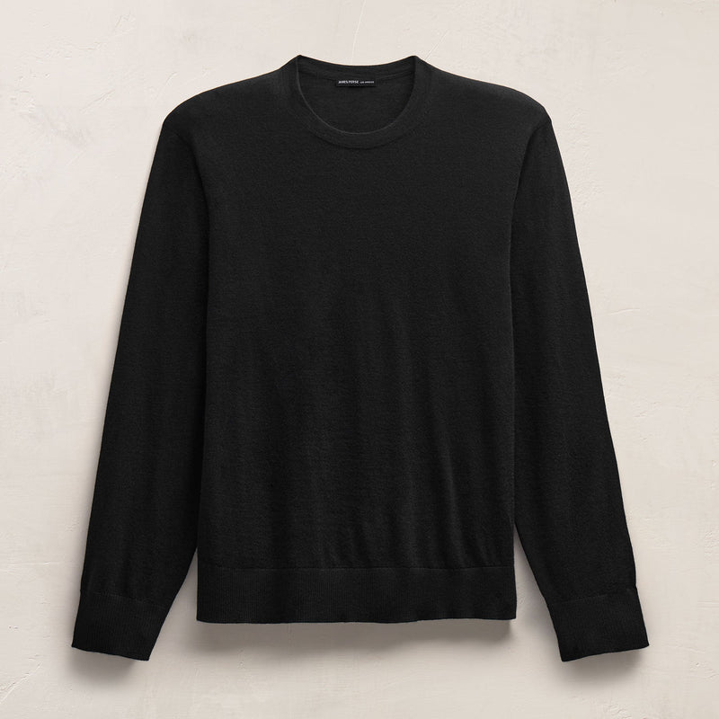 Lightweight Fine Gauge Cashmere Crew in Black | James Perse Los Angeles
