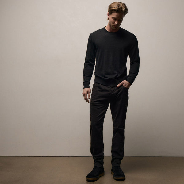 Lightweight Fine Gauge Cashmere Crew in Black | James Perse Los Angeles