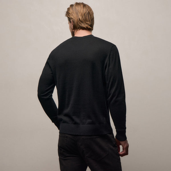 Lightweight Fine Gauge Cashmere Crew in Black | James Perse Los Angeles