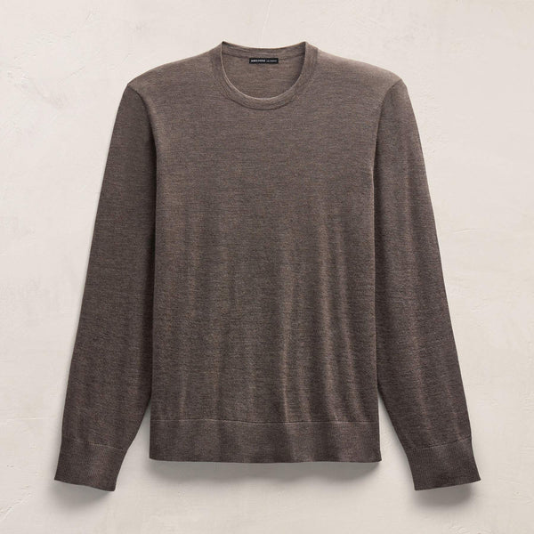 Lightweight Fine Gauge Cashmere Crew in Dusty Brown | James Perse Los Angeles