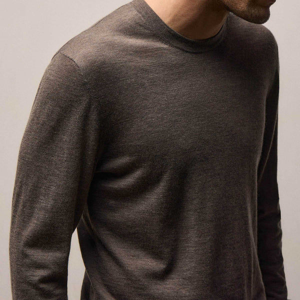 Ultrafine Cashmere Crew in Dusty Brown | James Perse Los Angeles