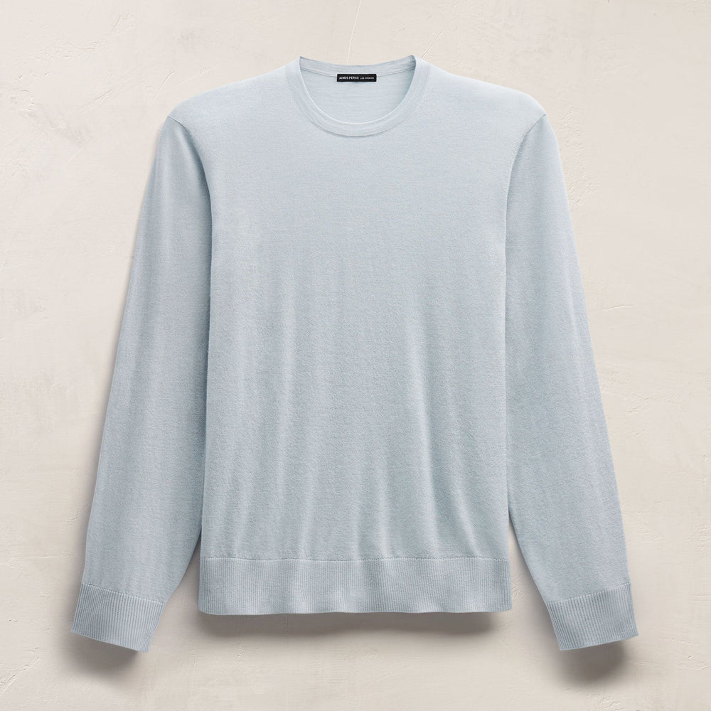 Lightweight Fine Gauge Cashmere Crew in Grey Glacier | James Perse Los Angeles