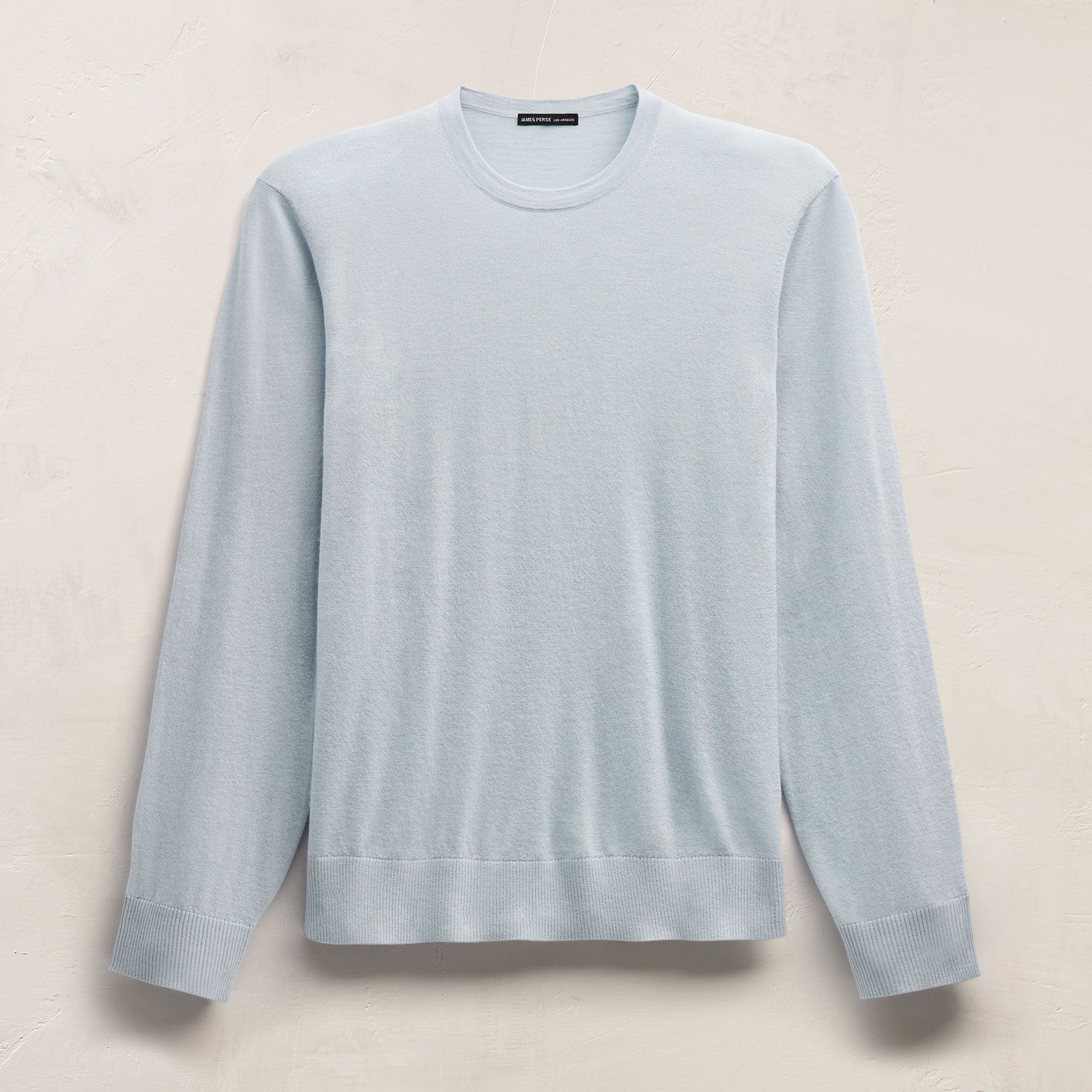 Lightweight Fine Gauge Cashmere Crew in Grey Glacier | James Perse Los Angeles
