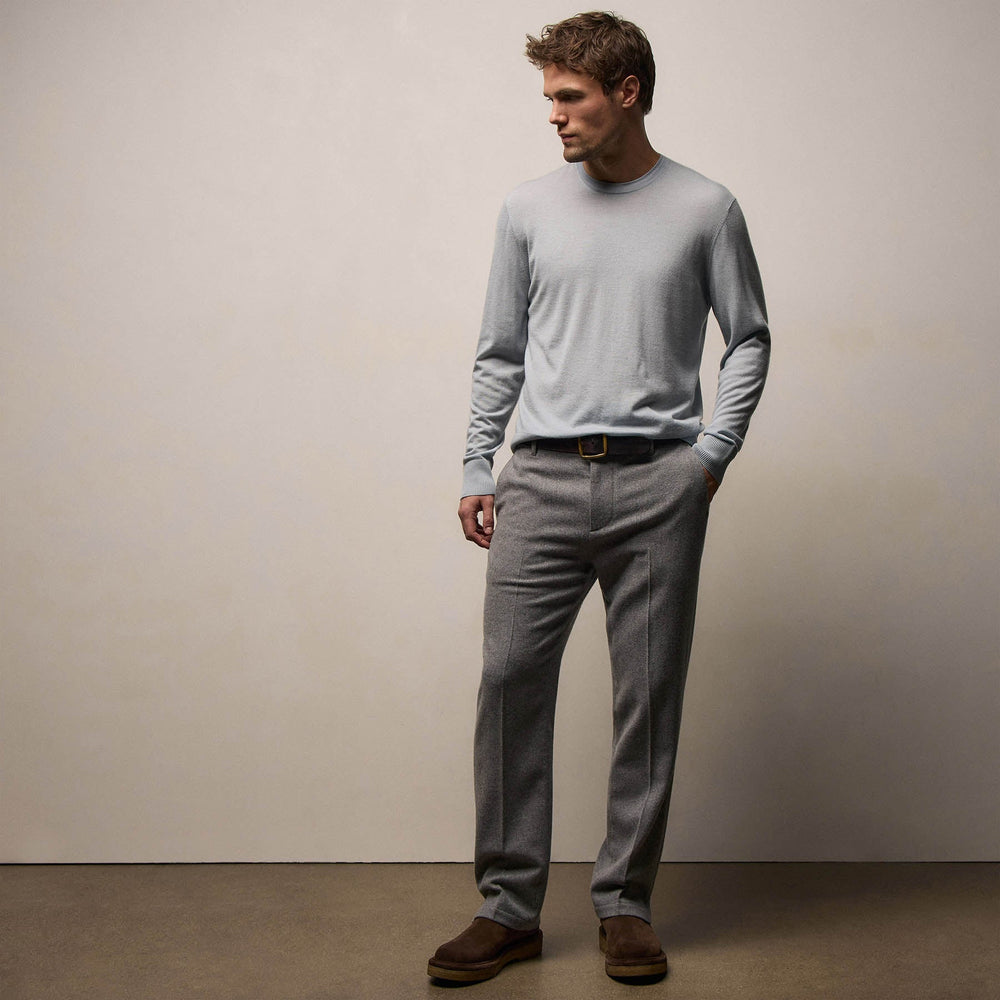 Ultrafine Cashmere Crew in Grey Glacier | James Perse Los Angeles