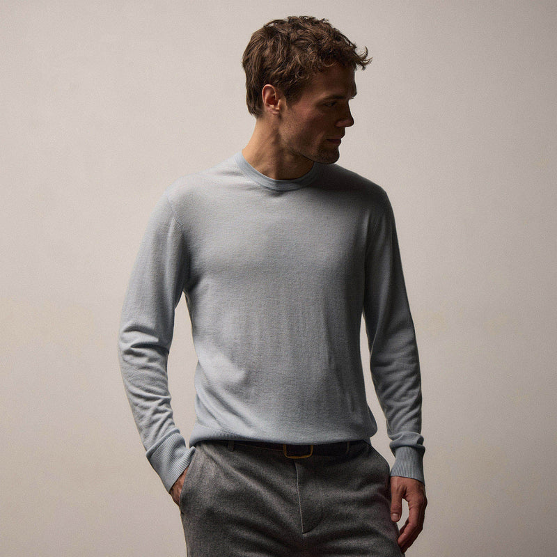 Ultrafine Cashmere Crew in Grey Glacier | James Perse Los Angeles