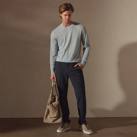 Lightweight Fine Gauge Cashmere Crew in Open Sky | James Perse Los Angeles