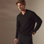 Lightweight Fine Gauge Cashmere Polo in Black | James Perse Los Angeles