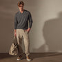 Lightweight Fine Gauge Cashmere Polo in Charcoal | James Perse Los Angeles