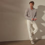 Lightweight Fine Gauge Cashmere Polo in Stone | James Perse Los Angeles