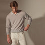 Lightweight Fine Gauge Cashmere Polo in Stone | James Perse Los Angeles