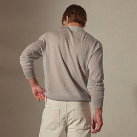 Lightweight Fine Gauge Cashmere Polo in Stone | James Perse Los Angeles