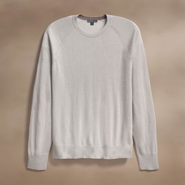 Ultra Fine Cshmr Raglan Crew in Concrete | James Perse Los Angeles