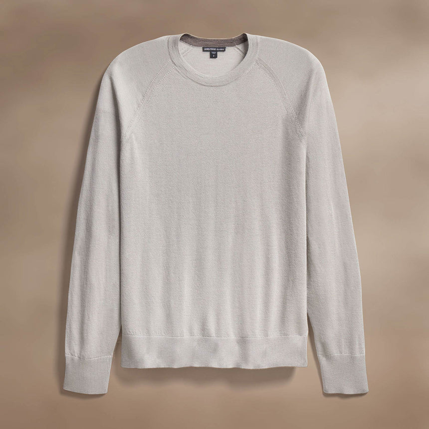 Ultra Fine Cshmr Raglan Crew in Concrete | James Perse Los Angeles