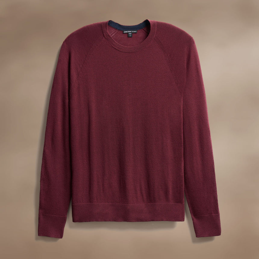 Ultra Fine Cashmere Raglan Crew in Cordova | James Perse Los Angeles