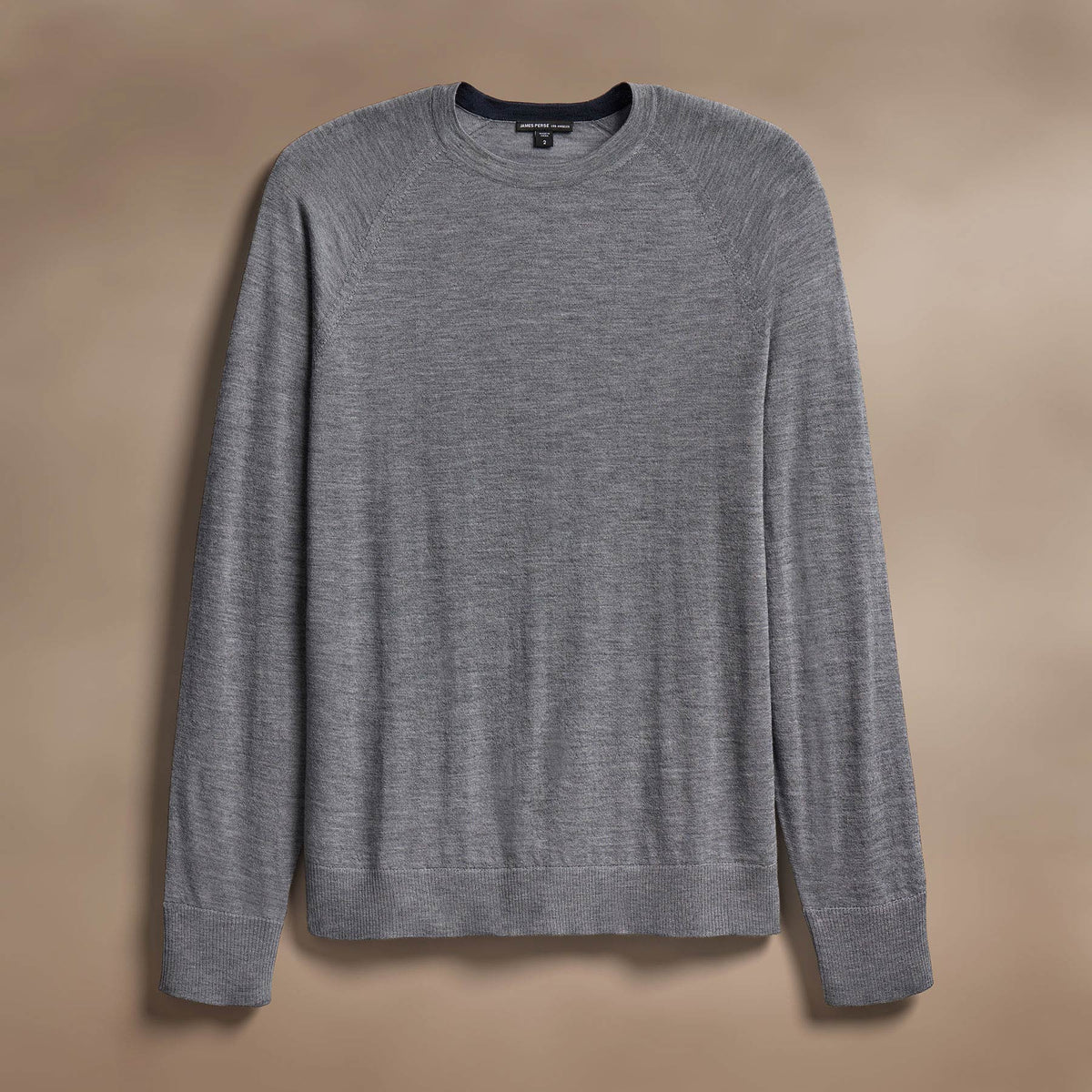 Ultra Fine Cshmr Raglan Crew in Flannel | James Perse Los Angeles