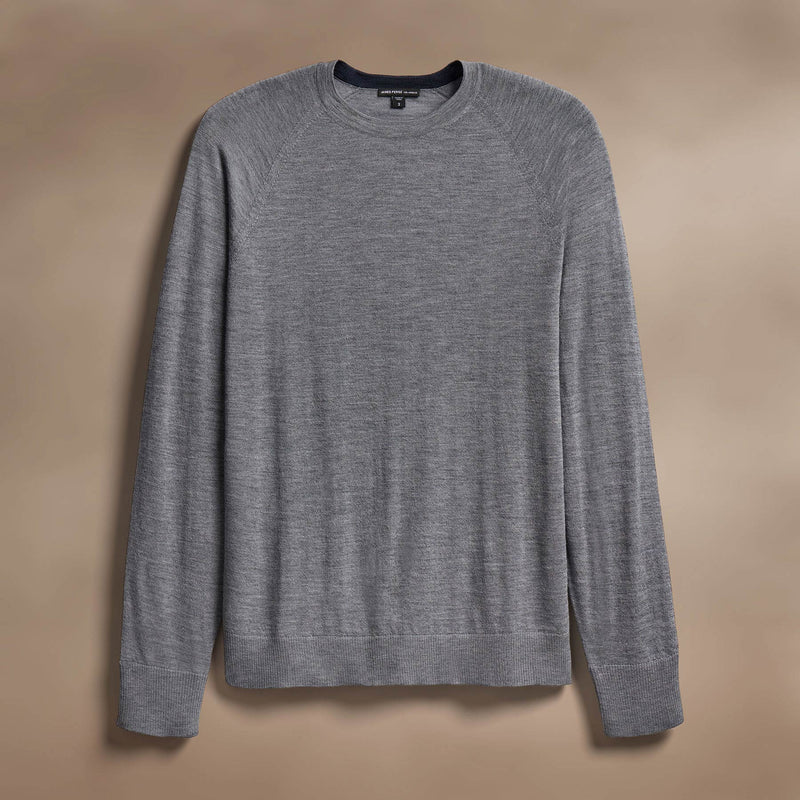 Ultra Fine Cshmr Raglan Crew in Flannel | James Perse Los Angeles