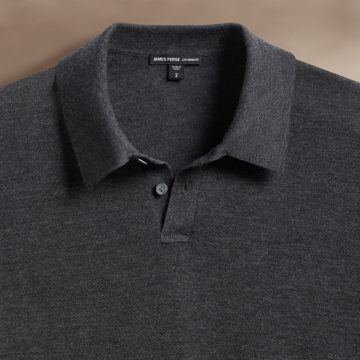 Ultra Fine Cashmere Short Sleeve Polo in Coal | James Perse Los Angeles