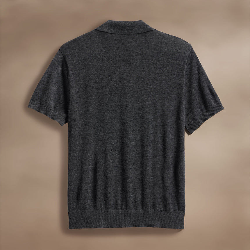 Ultra Fine Cashmere Short Sleeve Polo in Coal | James Perse Los Angeles