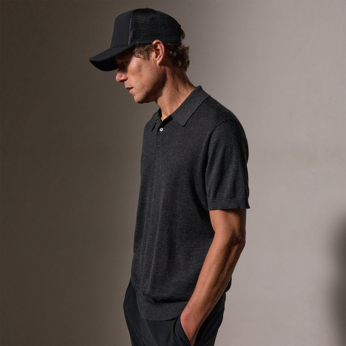 Ultrafine Cashmere Polo in Coal | James Perse Los Angeles