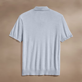 Ultra Fine Cashmere Short Sleeve Polo in Grey Sky | James Perse Los Angeles