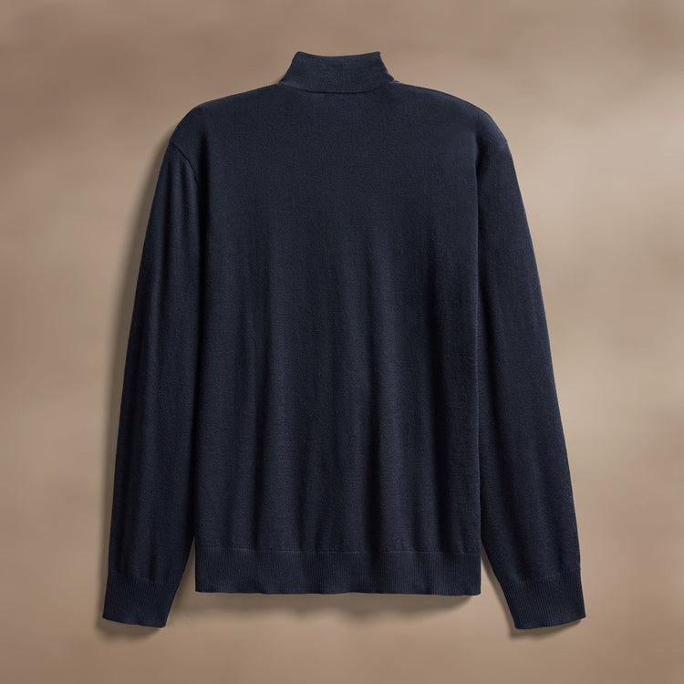 Ultra Fine Cashmere Half Zip in Dark Navy | James Perse Los Angeles