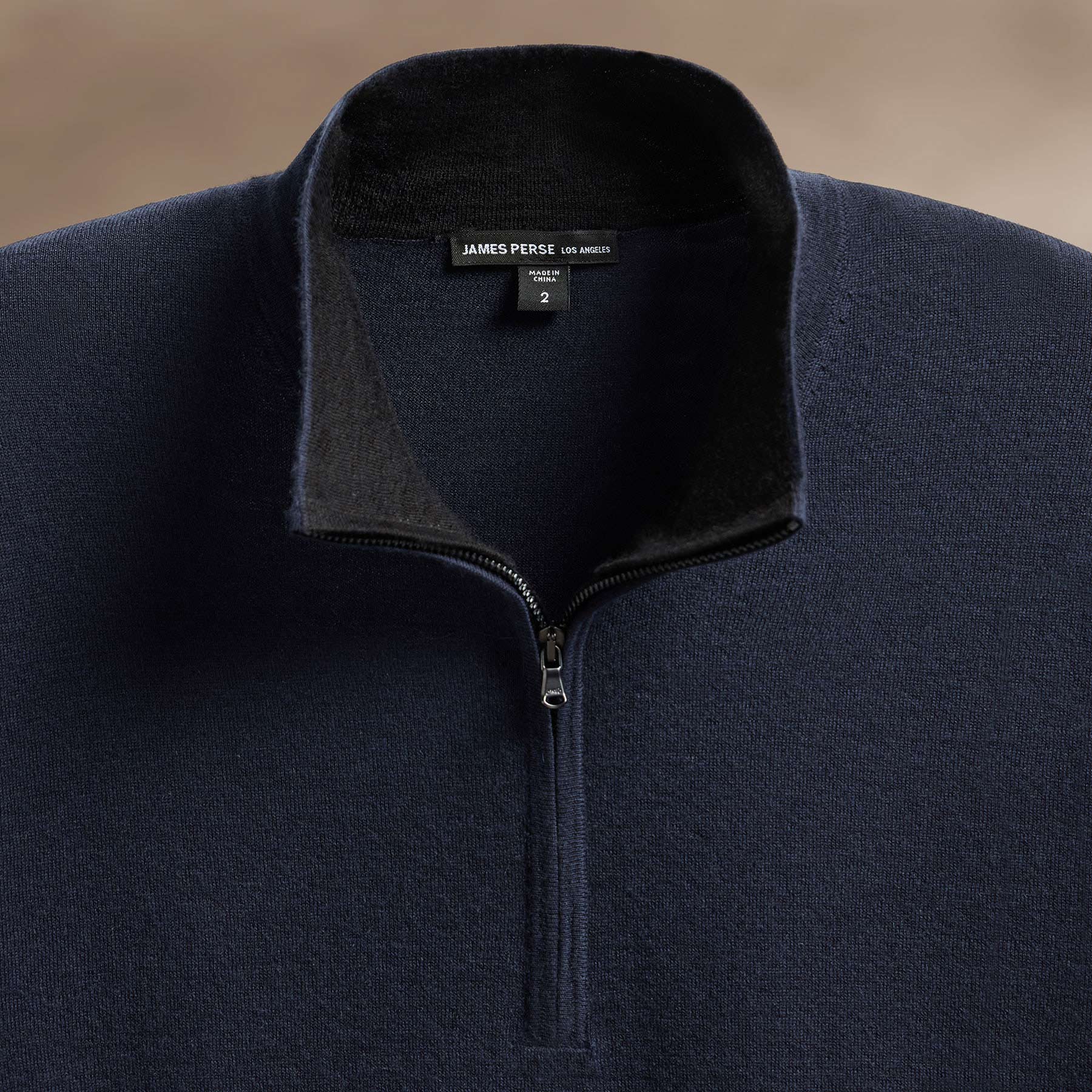 Ultrafine Cashmere Half Zip - Dark Navy | James Perse Los Angeles