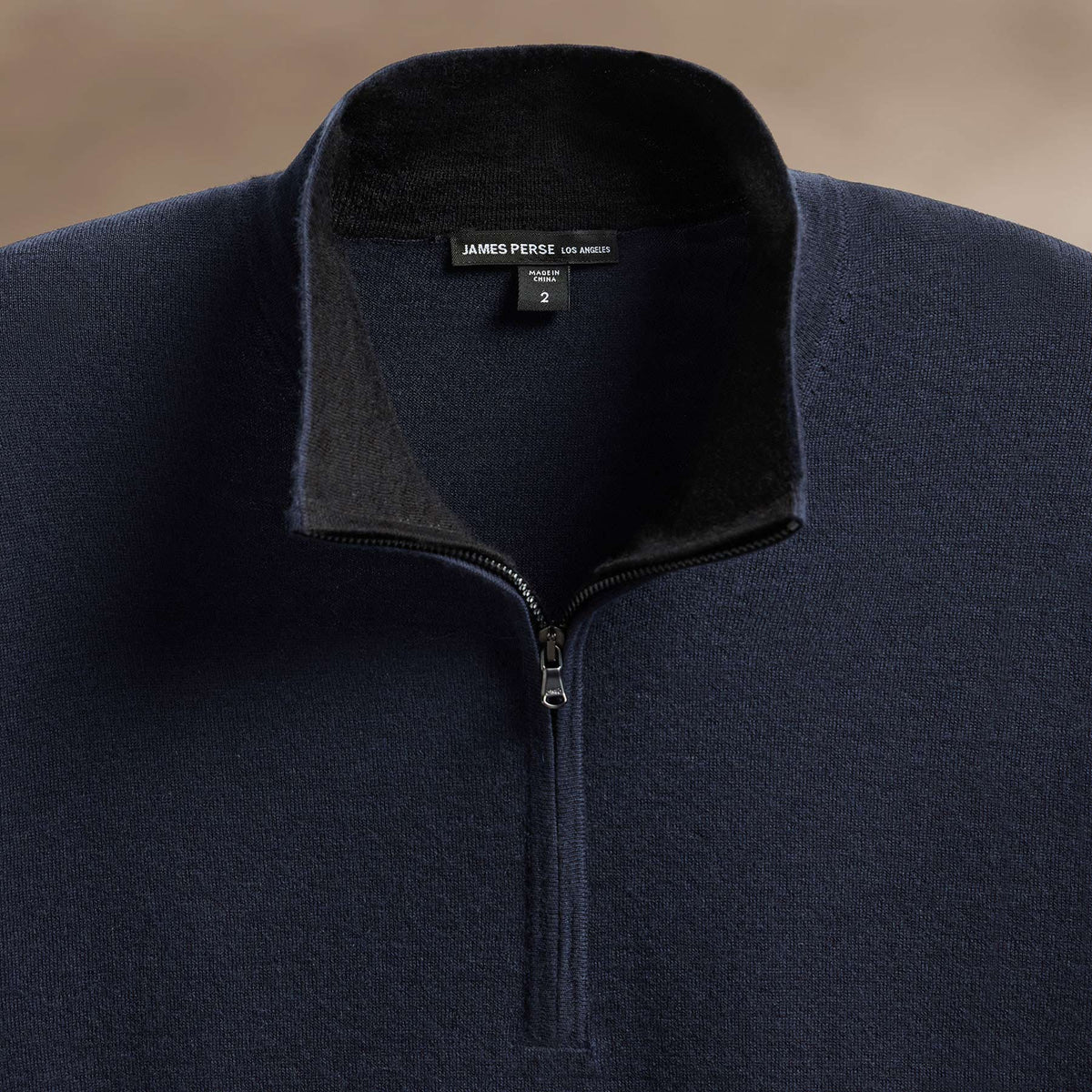 Ultra Fine Cashmere Half Zip in Dark Navy | James Perse Los Angeles