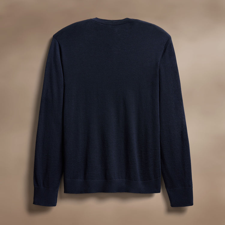 Ultra Fine Cshmr VinNeck Sweater in Dark Navy | James Perse Los Angeles