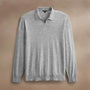 Ultra Fine Cashmere Open Polo in Light Heather Grey | James Perse Los Angeles