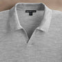 Ultra Fine Cashmere Open Polo in Light Heather Grey | James Perse Los Angeles