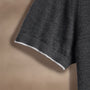 Ultra Fine Cashmere Tipped Polo in Coal/Light Heather Grey | James Perse Los Angeles
