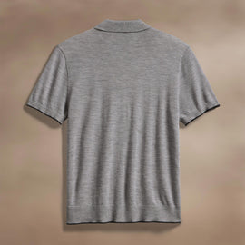 Ultrafine Cashmere Tipped Polo in Light Heather Grey/Coal | James Perse Los Angeles