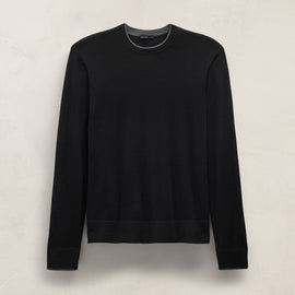 Ultrafine Cashmere Tipped Crew in Black/Charcoal | James Perse Los Angeles