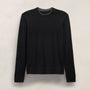 Ultrafine Cashmere Tipped Crew in Black/Charcoal | James Perse Los Angeles