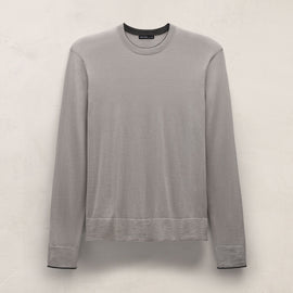 Ultrafine Cashmere Tipped Crew in Fog/Charcoal | James Perse Los Angeles