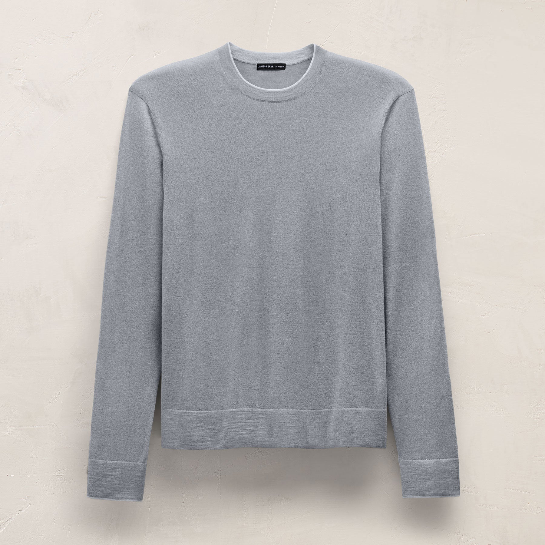 Ultrafine Cashmere Tipped Crew in Ore/Fog | James Perse Los Angeles