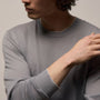 Ultrafine Cashmere Tipped Crew in Ore/Fog | James Perse Los Angeles