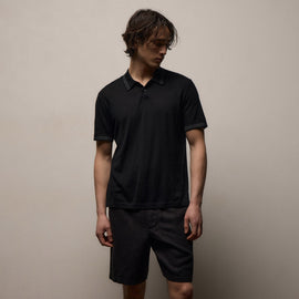 Ultrafine Cashmere Tipped Polo in Black/Charcoal | James Perse Los Angeles