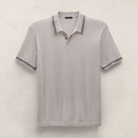 Ultrafine Cashmere Tipped Polo in Fog/Charcoal | James Perse Los Angeles
