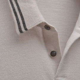 Ultrafine Cashmere Tipped Polo in Fog/Charcoal | James Perse Los Angeles