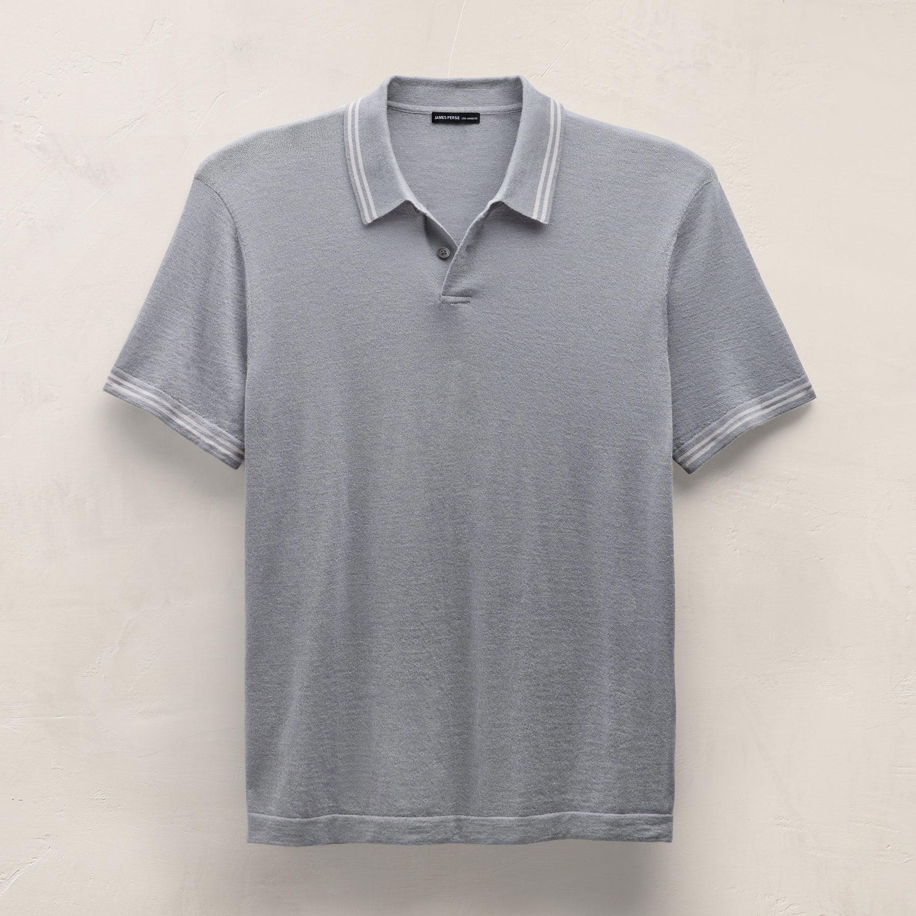 Ultrafine Cashmere Tipped Polo in Ore/Fog | James Perse Los Angeles